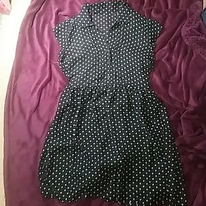 Sheer polkadot dress button up